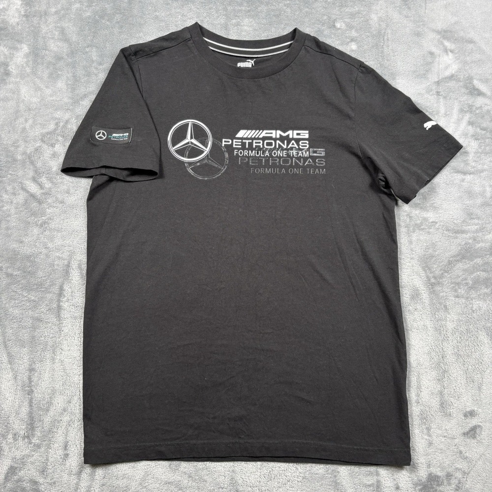 Puma Mercedes AMG Petronas Logo Men's T-Shirt Athletic Wear Black Medium
